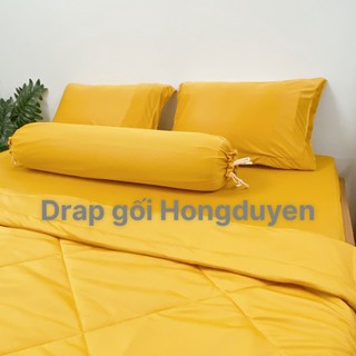Bộ Drap/ga thun trơn vàng KO Mền/Chăn 1m6/1m8 (chân nệm dưới 15cm). drap gối codipa