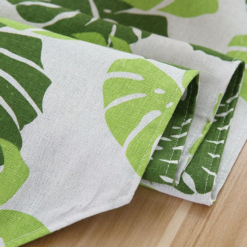Khăn Trải Bàn Bằng Cotton Lanh Dài Họa Tiết Lá Cờ Nhật Bản