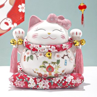 Mèo thần tài mèo hồng sứ cao cấp