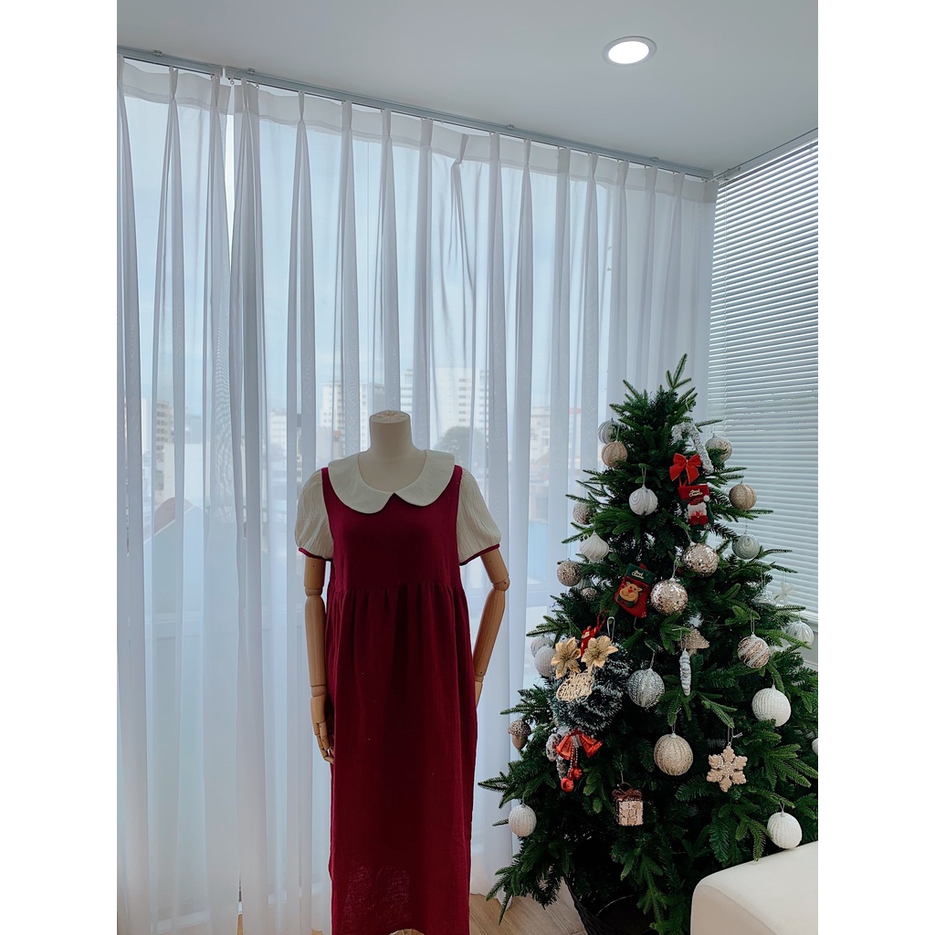 Đầm babydoll phối Giáng sinh cực dễ thương