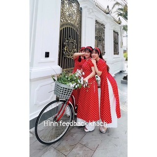 Áo dài chấm bi Mẹ và Bé