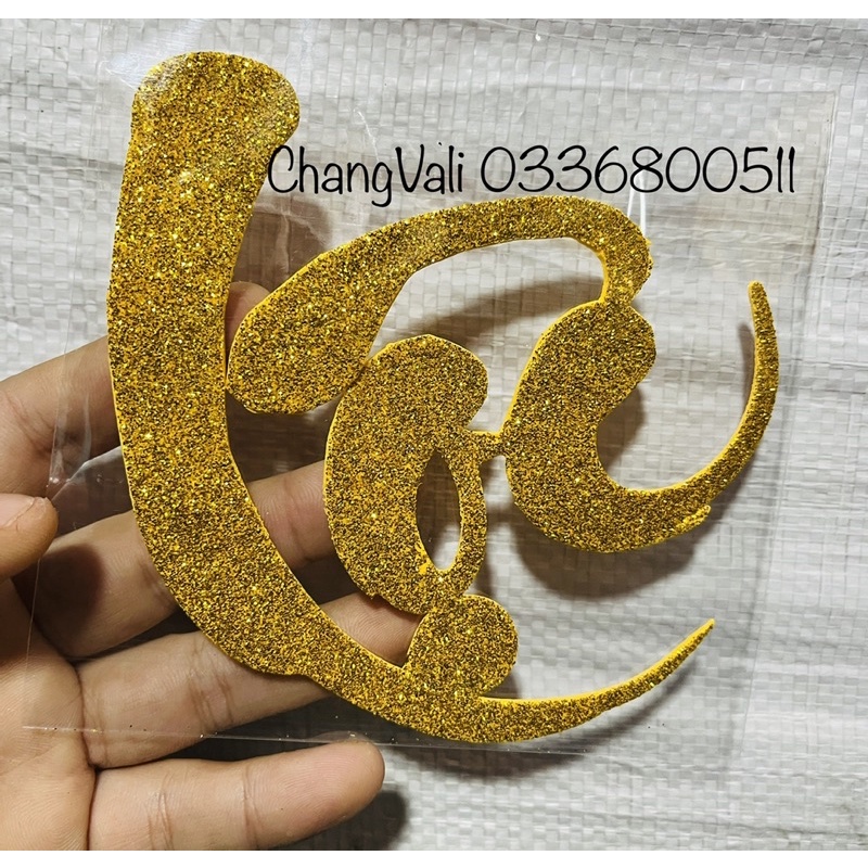 Chữ nhũ 3D trang trí mẹt,vòng tết,trang trí oản,tháp bánh - HN3
