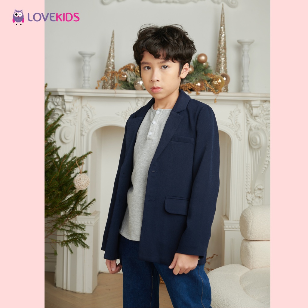 Vest bé trai Lovekids, kiểu dáng basic,  màu đen, xanh navy, size từ 7 đến 12 tuổi