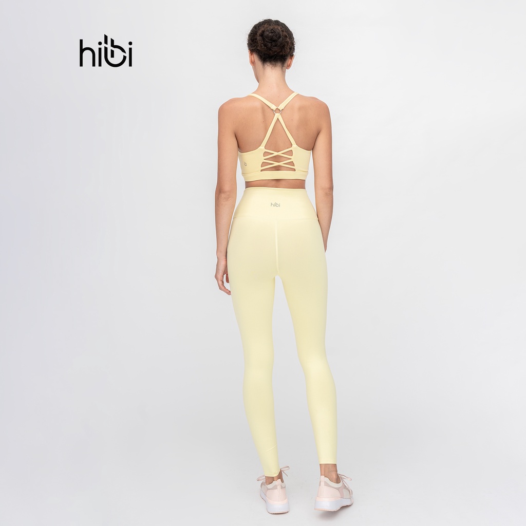 Set Đồ Tập Yoga Gym Luxury Hibi Sports H153 Áo 2 Dây Lưng Tam Giác, Kèm Mút Ngực, Chất Vải Rib & Hi-Fabric