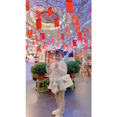 Set len lông thỏ cho bé gái