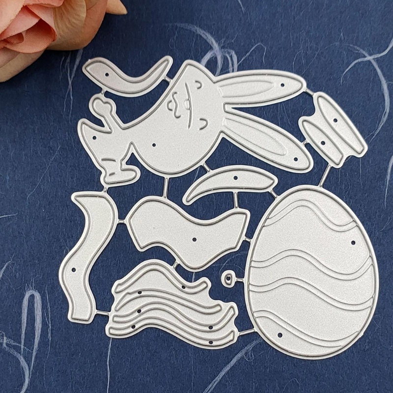Khuôn Cắt Giấy Kim Loại Hình Thỏ Phục Sinh Xinh Xắn