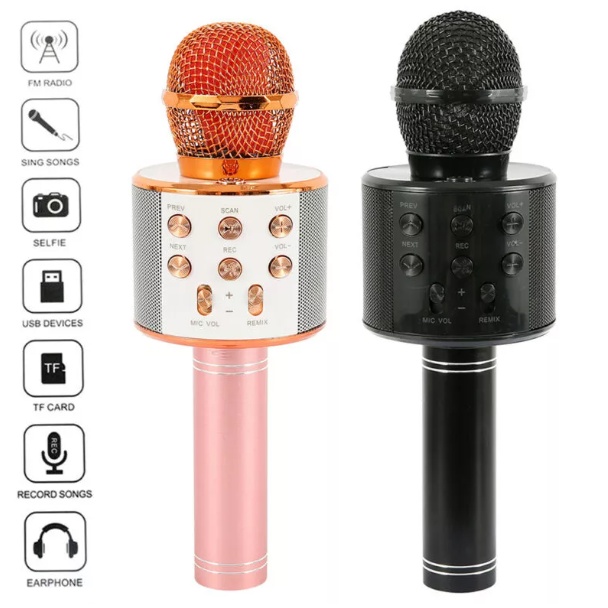 Mic Karaoke Ws-858, Micro Bluetooth Không Dây Kèm Loa, Vừa Nghe Nhạc Vừa Hát Karaoke | BigBuy360 - bigbuy360.vn