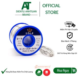 Thiếc hàn mạch 0.8mm thương hiệu nhật bản, chì hàn japan sn63 0.8mm 800g dễ nóng chảy, mối hàn bóng