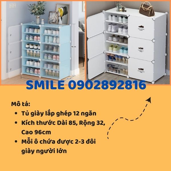 [MẪU HOT] TỦ GIÀY NHỰA LẮP GHÉP ĐA NĂNG 12 NGĂN(CHỌN HÌNH THEO PHÂN LOẠI)