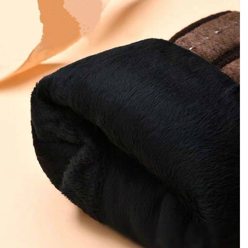 Găng Tay Da cotton Dày Dặn Chống Gió Giữ Ấm Có Thể Dùng Màn Hình Cảm Ứng Thời Trang Thu Đông Cho Nam