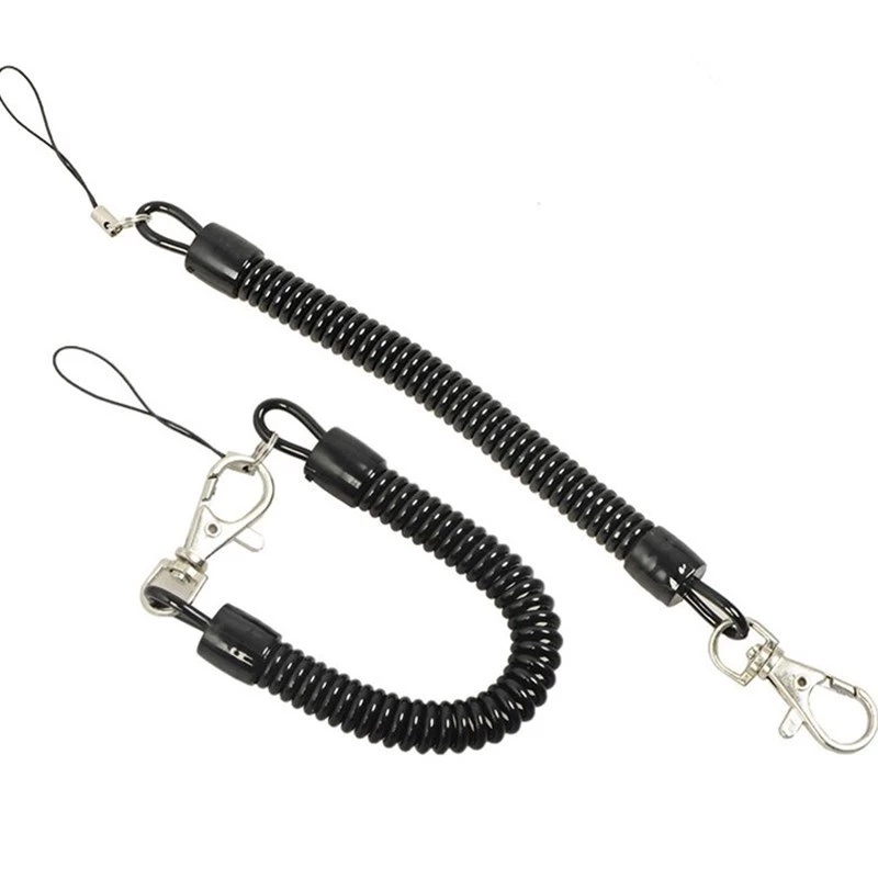 Dây Lò Xo Co Giãn Màu Đen Chống Rơi Có Thể Thu Gọn Cho Điện Thoại