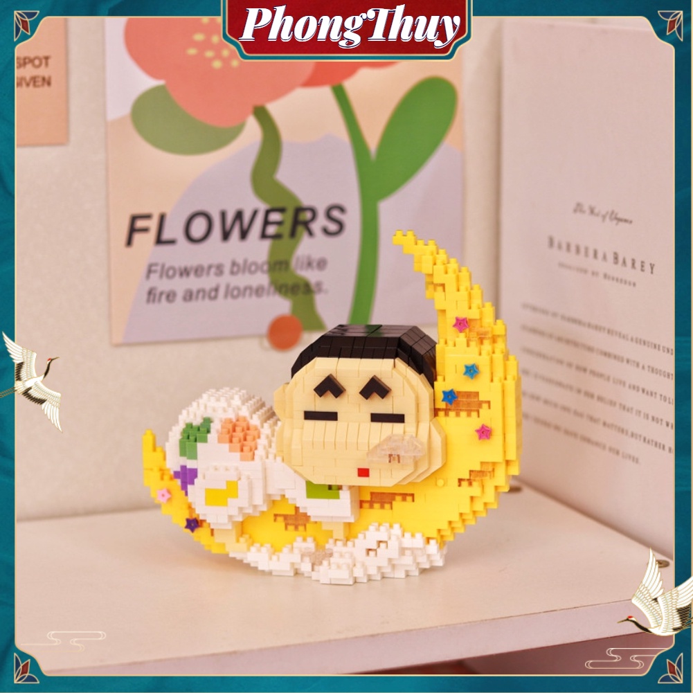 Mô hình lắp ráp Hoạt Hình Crayon Shin đáng yêu Trang Trí Để Bàn