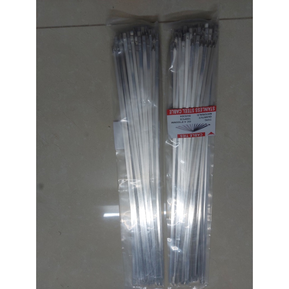 Dây thít inox 304 loại 4.6x300mm 1 túi có 100 sợi