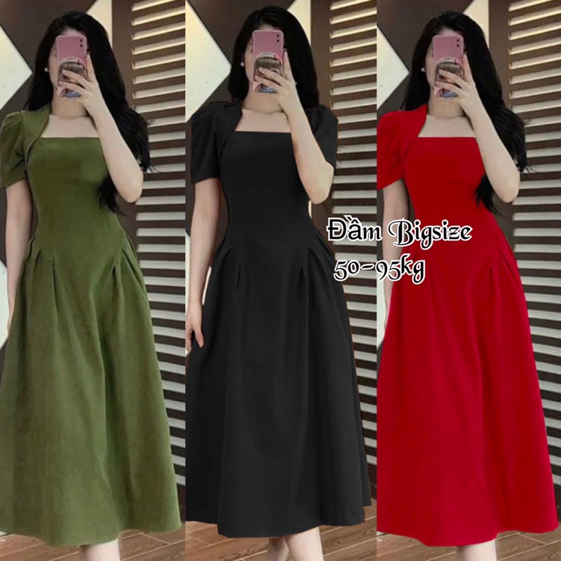 Đầm Bigsize Đầm Dự Tiệc Giá Rẻ Xinh Xắn Dáng Đẹp Bigsize 50-100kg