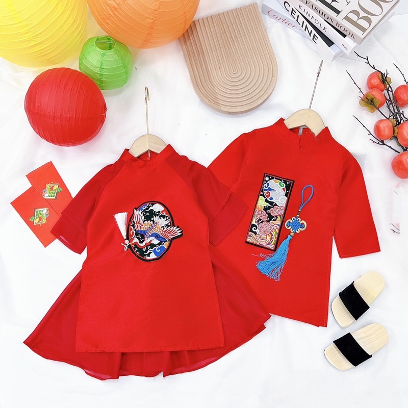 Áo dài đôi bé trai bé gái