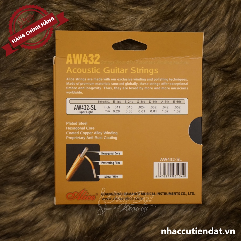 Dây Đàn Guitar Acoustic Alice A206, AW466, AW432 - Bộ Dây Chính Hãng Cao Cấp