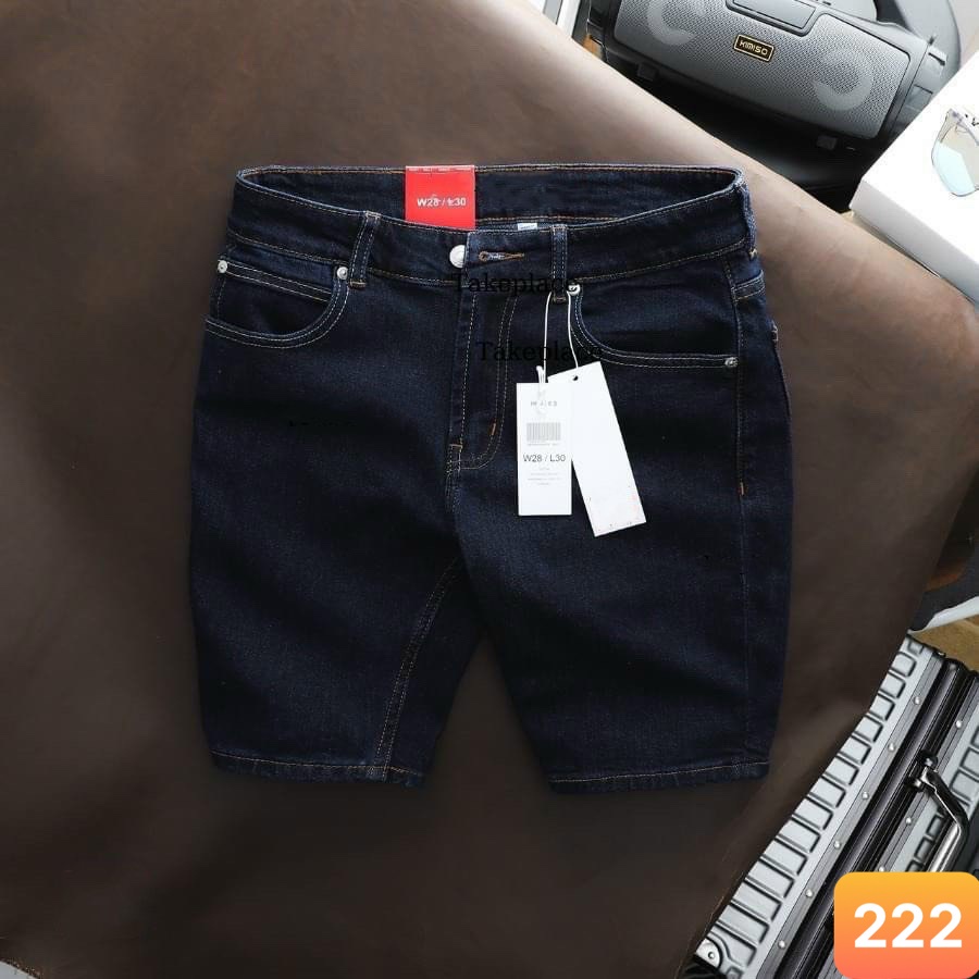 Quần short jean nam màu xám đậm không rách chất jeans bò cao cấp co dãn 4 chiều from đùi đẹp Lavado9 mẫu mới