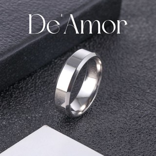 [MIỄN PHÍ KHẮC TÊN] Nhẫn Basic Unisex chất liệu Titan cao cấp không gỉ - Nhẫn Basic De'Amor bản LỚN - N008
