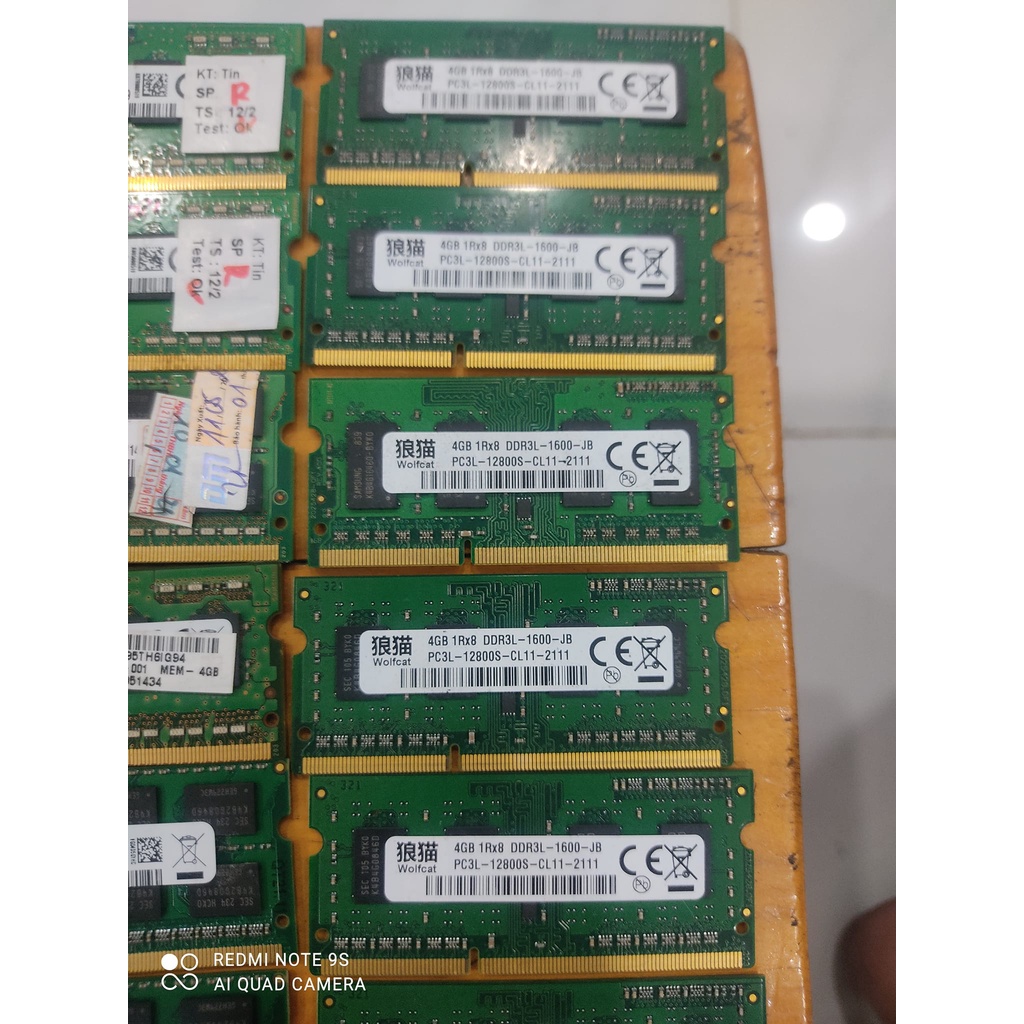 Ram dd3 máy laptop 4gb hàng tháo máy, chân vàng, đẹp