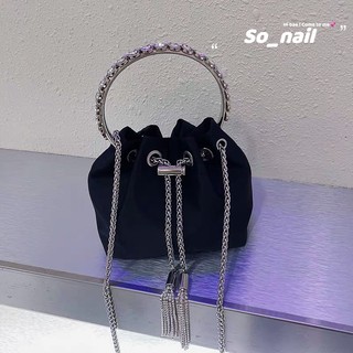 Túi Cầm Tay Dây Rút Sang Chảnh - Túi Dây Xích Đeo Chéo Sang Trọng _ Túi Dự Tiệc Đính Đá bling bling
