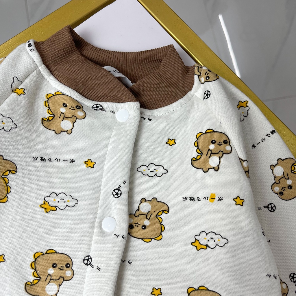 Body sleep nỉ bông cho bé Nina Kids Boutique Body dài tay sơ sinh 0 24 tháng