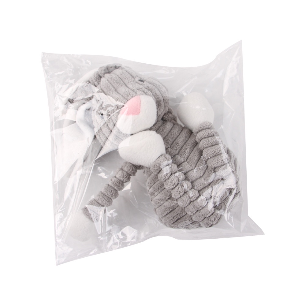 Đồ Chơi Gặm Nhai Hình Thỏ Xám Mềm Mại Phát Ra Tiếng Kêu Tương Tác Cho Thú Cưng