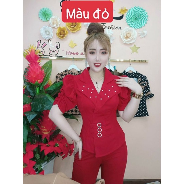 chch37. Sét bộ vest mặc tết dễ thương 5 size từ 40kg đến 75kg