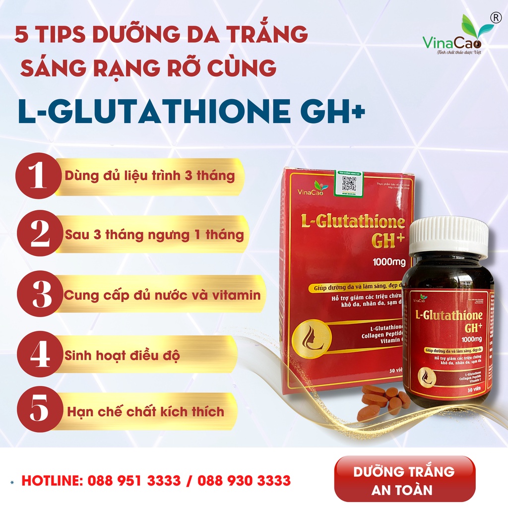 Combo viên uống trắng da cao cấp 90 viên gồm L