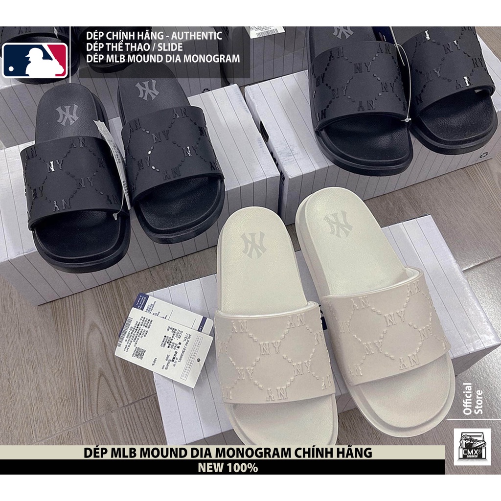 😘  Dép MLB CHUNKY MOUND DIA MONOGRAM - REAL AUTHENTIC 100%