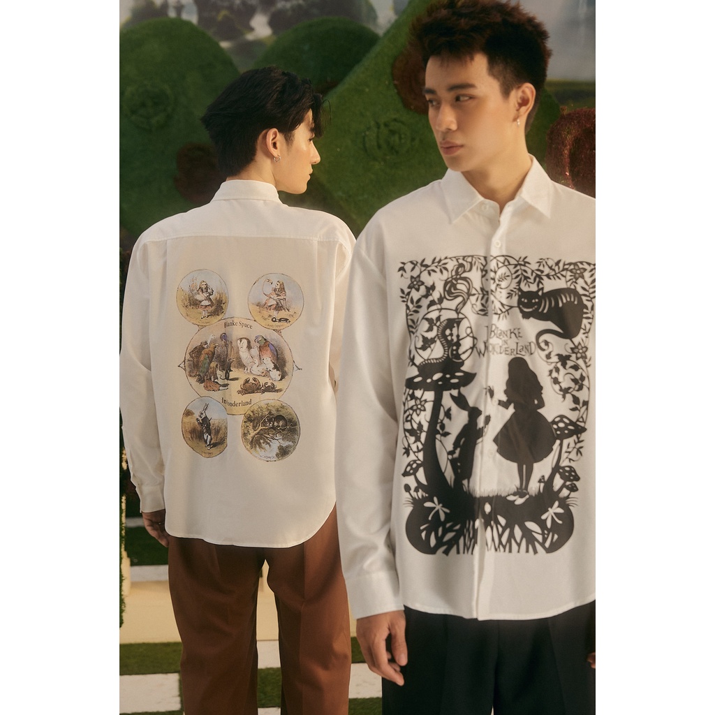 BLANKESPACE Áo Sơ Mi Shadown Shirt Vải Cotton Hình In Kỹ Thuật Số Độc Quyền Thời Trang Nam Nữ Unisex