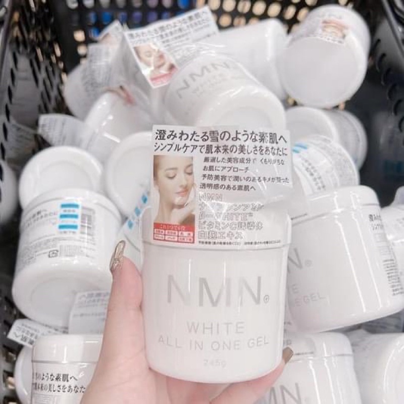Gel dưỡng trắng NMN White All in one Nhật giúp giảm sự hình thành nếp nhăn phục hồi da tổn thương hũ 245g