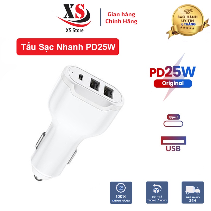 Tẩu Sạc Nhanh XS Store PD25W - Dùng Cho Ô Tô, An Toàn, Ổn Định, Tương Thích Nhiều Thiết Bị