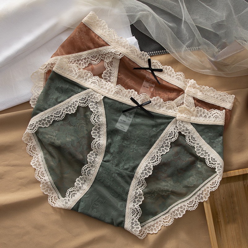 Quần Lót Lụa Phối Ren Quyến Rũ Cho Nữ