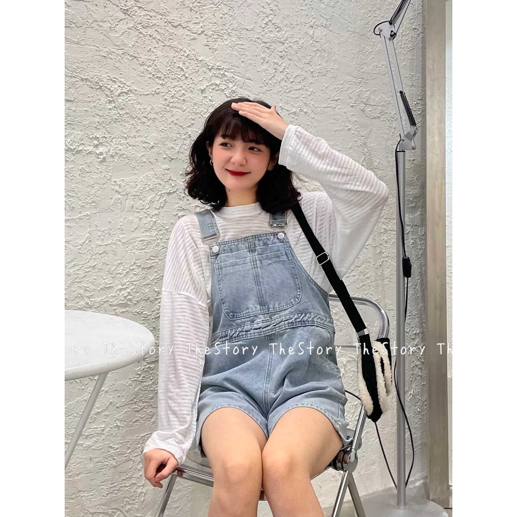 Quần yếm jean short  Q826