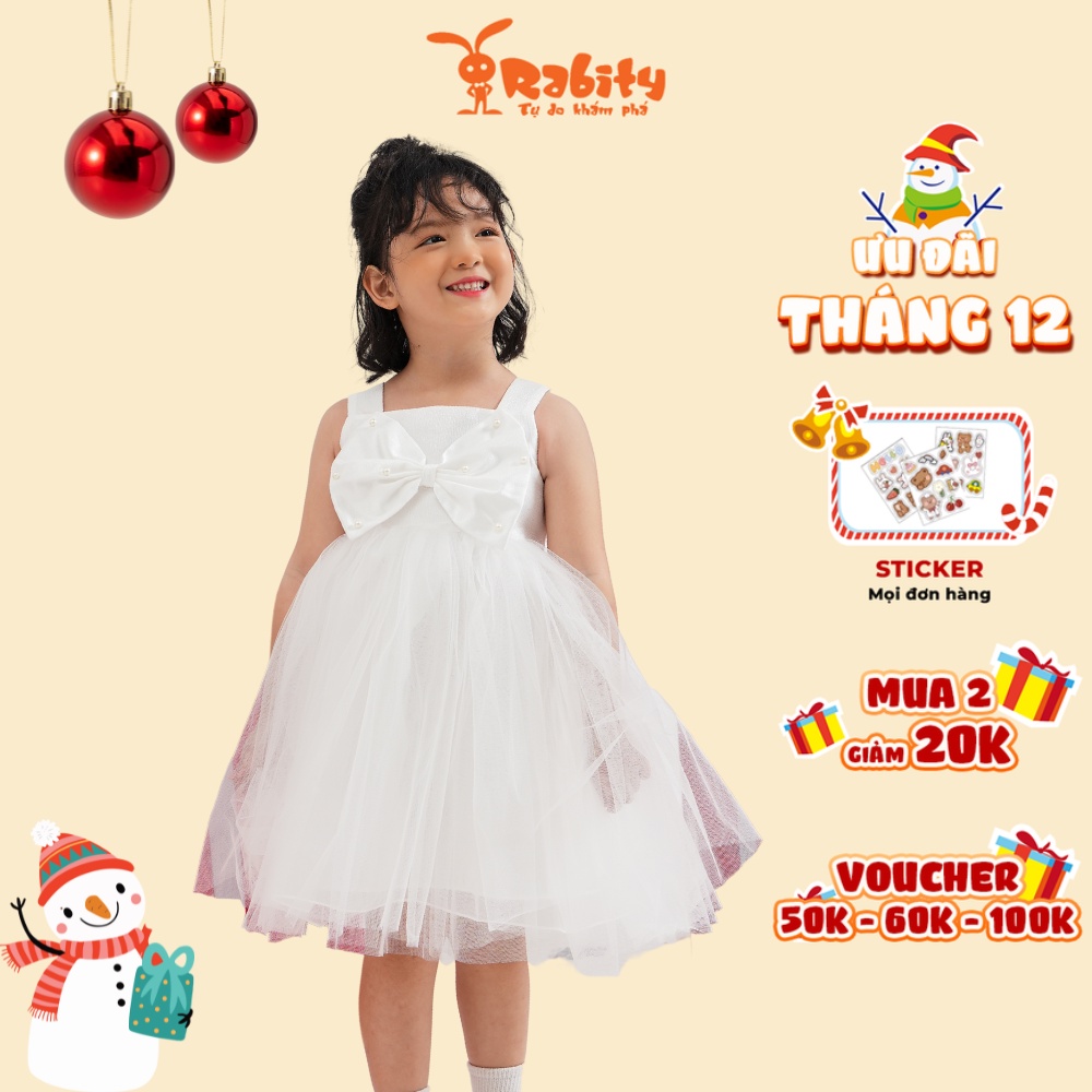 Đầm váy hai dây công chúa bé gái Rabity đầm mặc noel mặc tết cho trẻ em 92857