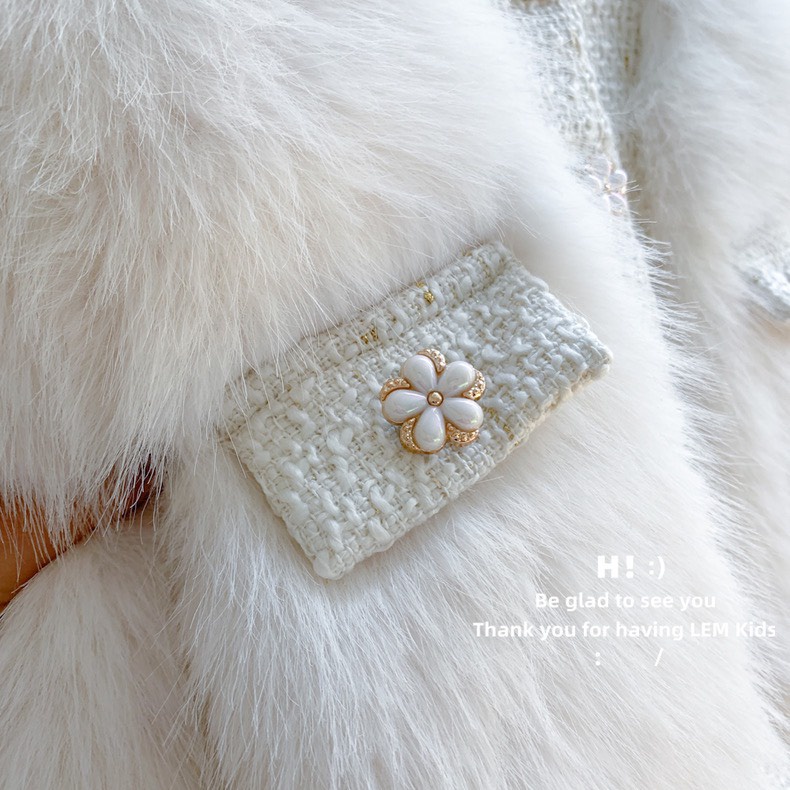 Áo Khoác Lông Giả Lông Thú Lót Lông Nhung Mềm , Ấm Áp Cho Bé Gái