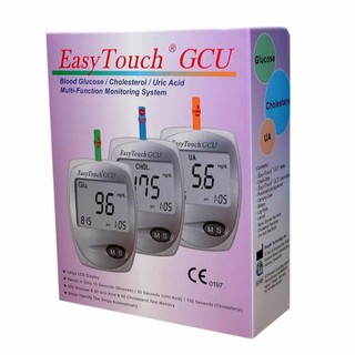 Máy Đo  3 trong 1  EasyTouch GCU Đo Đường Huyết,Mỡ Máu, Axít Uric (Gout) hoặc phân loại kèm que