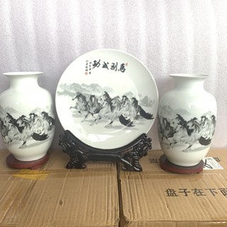 Bộ Ba Bình Gốm Sứ Mã Đáo Thành Công