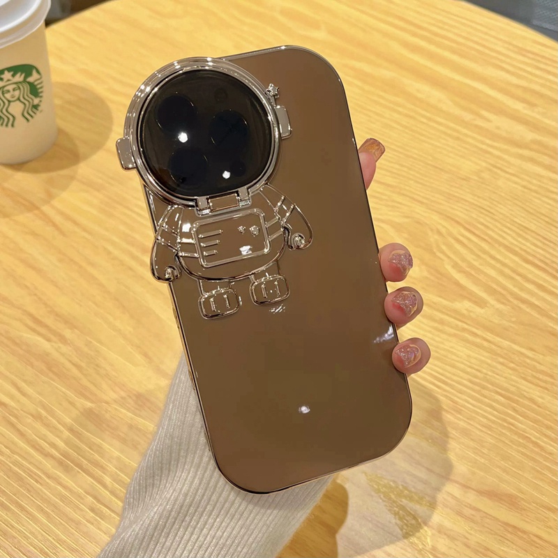 Ốp Điện Thoại Mạ Điện Hình Phi Hành Gia 6D Có Giá Đỡ Cho Iphone 14 13 Pro Max 11 12 Pro Max XR