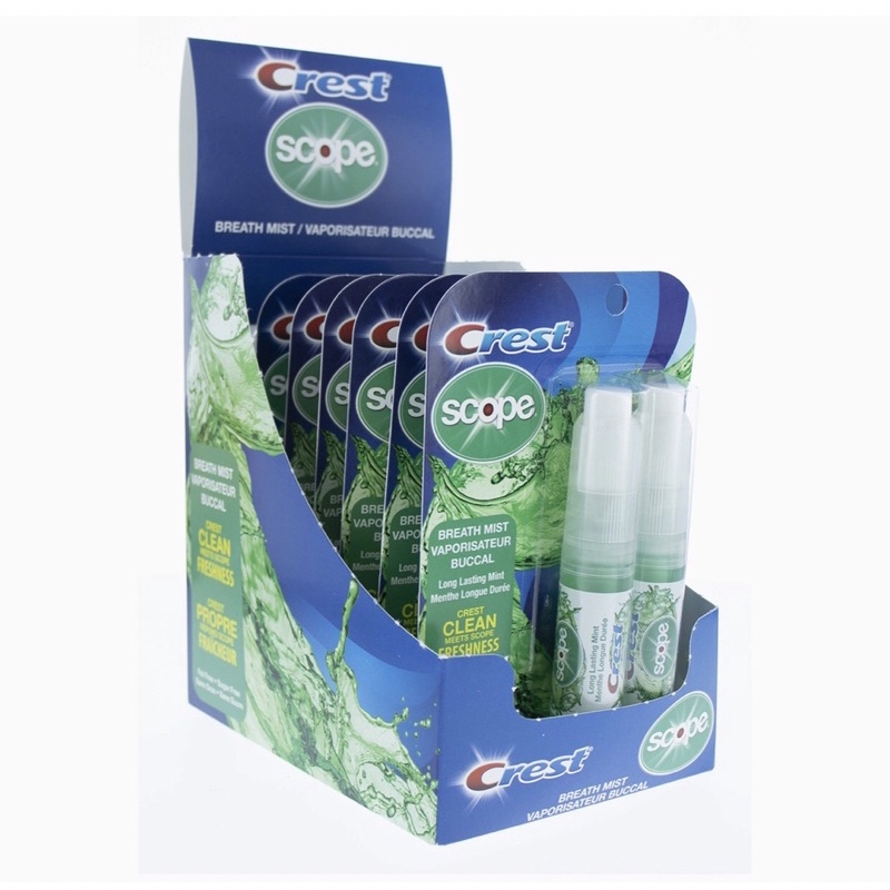 Xịt thơm miệng crest scope breath mist bạc hà the mát ống 7ml