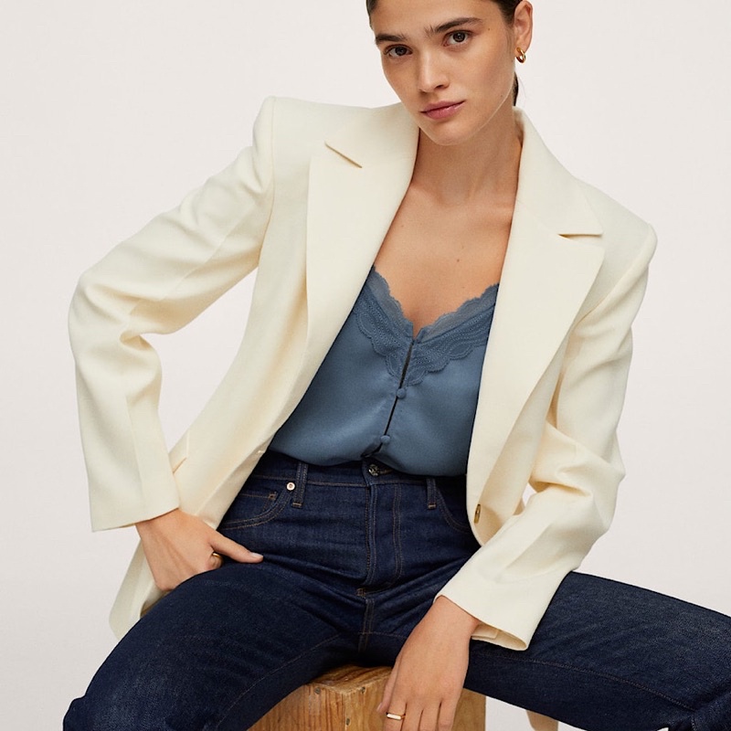 Áo Hai Dây Viền Ren Cao Cấp Mango