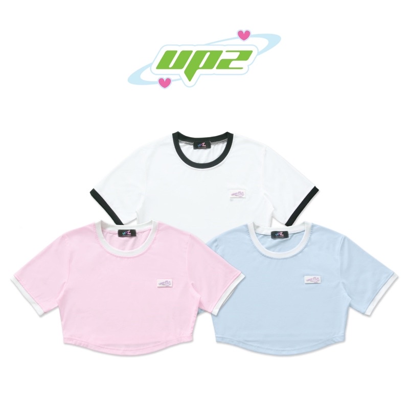 UPZ Áo Thun Croptop Viền (3 Màu)