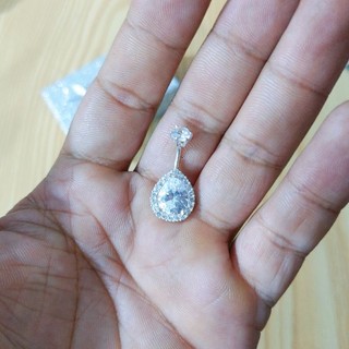 Khuyên rốn bạc giọt nước