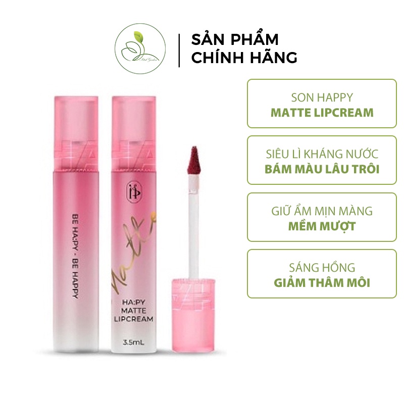 Son Ha:py Matte Lipcream Mini Garden 3.5ml và bông tẩy trang PV1036