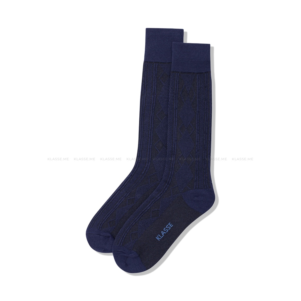 Tất Họa Tiết Quả Trám Con Thoi - 3 Màu Sắc (Đỏ Burgundy - Xanh Navy - Xám tro) - KLASSE Vớ Nam Nữ Cao Cấp