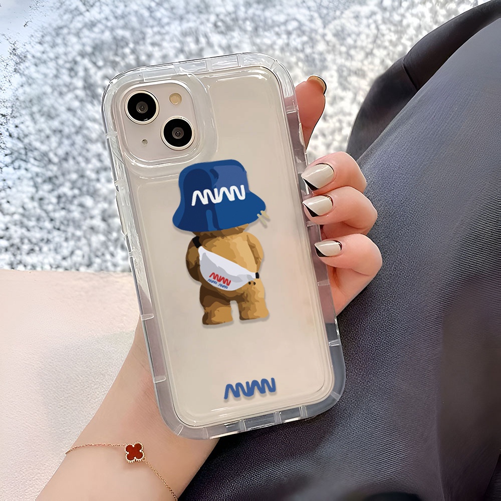 Ốp Điện Thoại Trong Suốt In Hình Gấu NASA Cho iphone 14promax 11 13 12 7Plus X XS Max