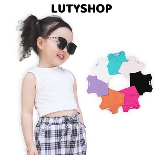 LUTYSHOP Áo croptop sát nách bé gái áo thun size nhí