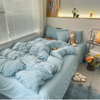 Bộ chăn ga 4 món cotton đũi