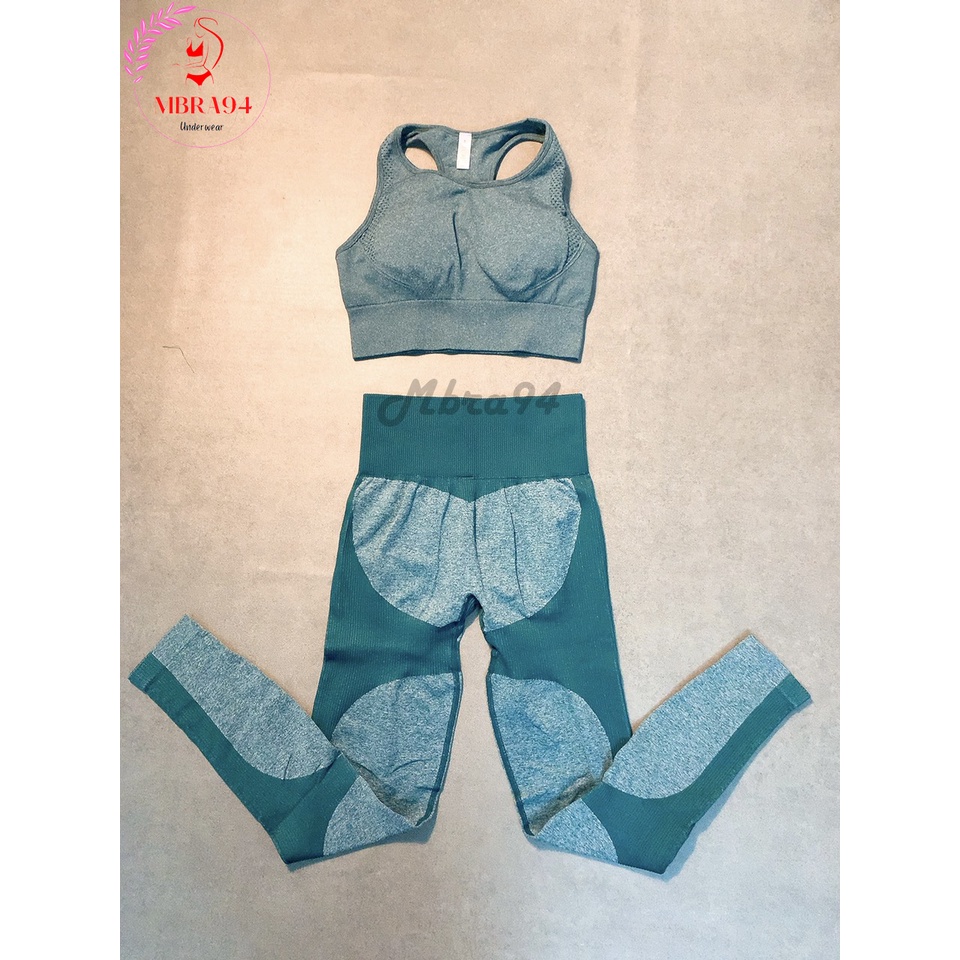 Quần tập + Áo bra nữ tập yoga, gym, chơi thể thao hàng xuất phong cách thời trang M1391 - Mbra94