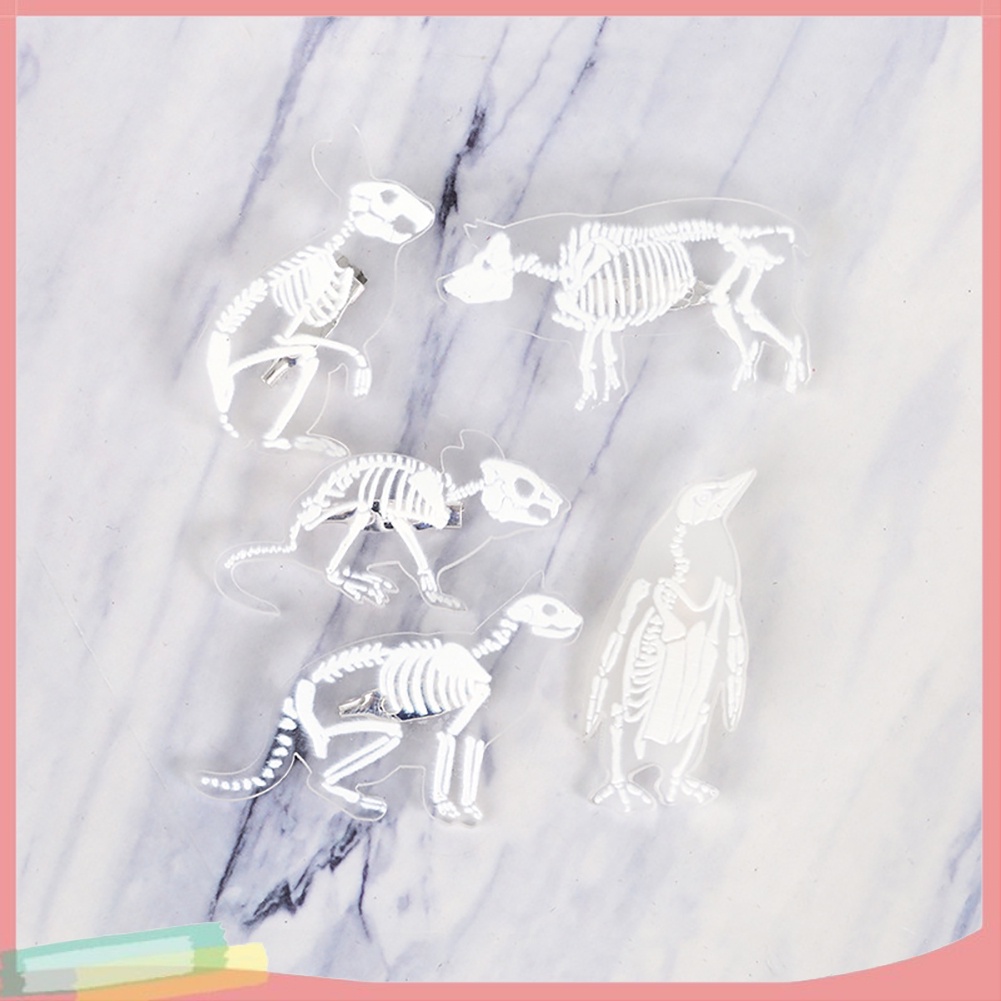 【LK】Clear Pig Cat Penguin Rabbit Bird Mouse Brooch Pin Denim Jacket Backpack Badge